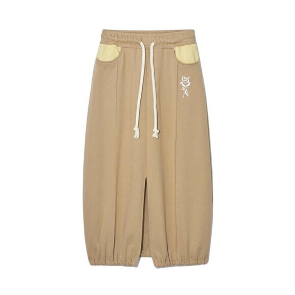 KIJUN NEO-STANDARD WILD ROSE JERSEY SKIRT BEIGE SIZE S KOREAN BRAND - Picture 6 of 13